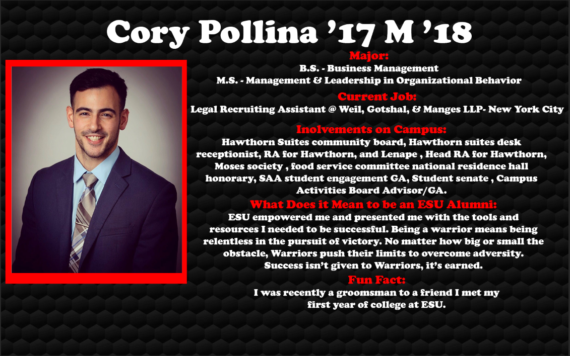 Cory Pollina ’17 M’18