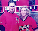 JON STEPHENSON ’99 AND MARLENE RENFER STEPHENSON ’99 MEET ON THE BALL FIELD